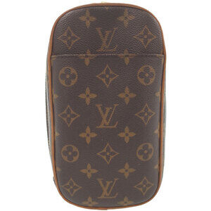 Louis Vuitton Monogram Leather Brown Pochette Ganjou Body Bag